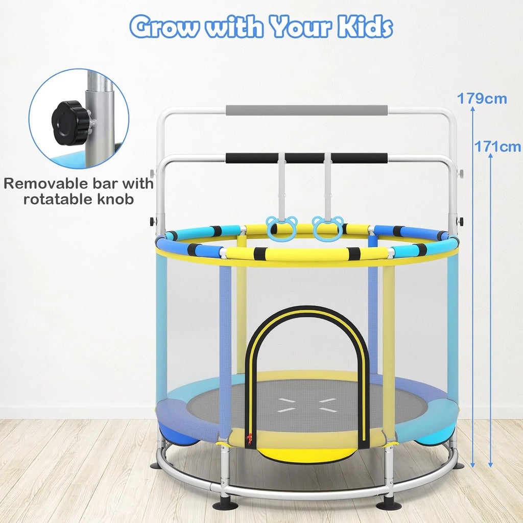 OLAKIDS 55 Trampoline pour enfants Filet de protection Robuste pour Garçons Filles Extérieur Intérieur