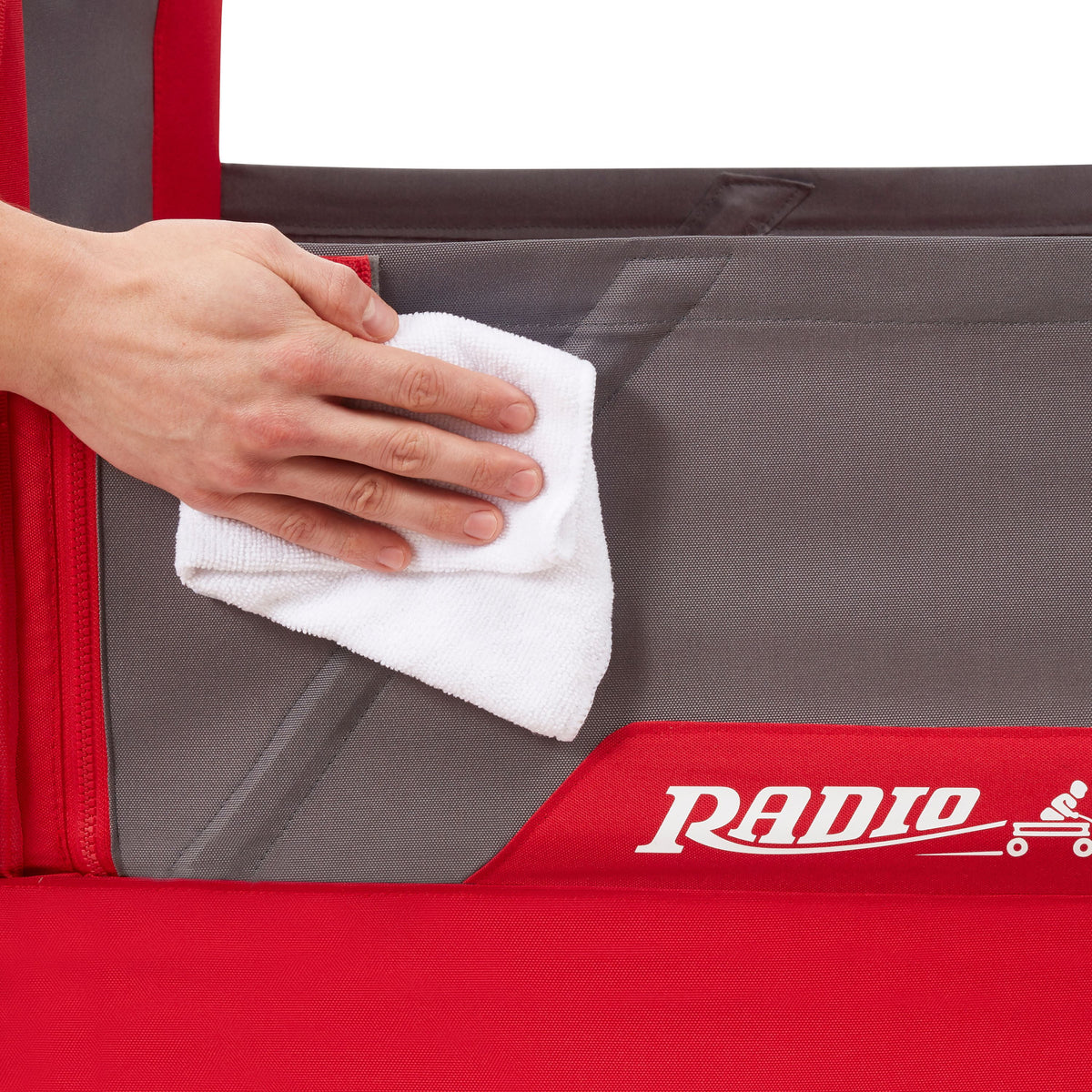 Radio Flyer, chariot tout-terrain 3-en-1 EZ Fold avec capote, rouge et gris, pneus gonflables