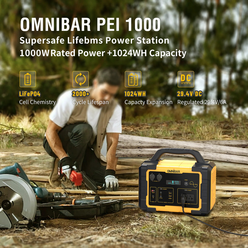 Station d’énergie portable Mondawe 1 000 W, générateur solaire 1 024 Wh avec prise CA pour la maison, le camping et les urgences