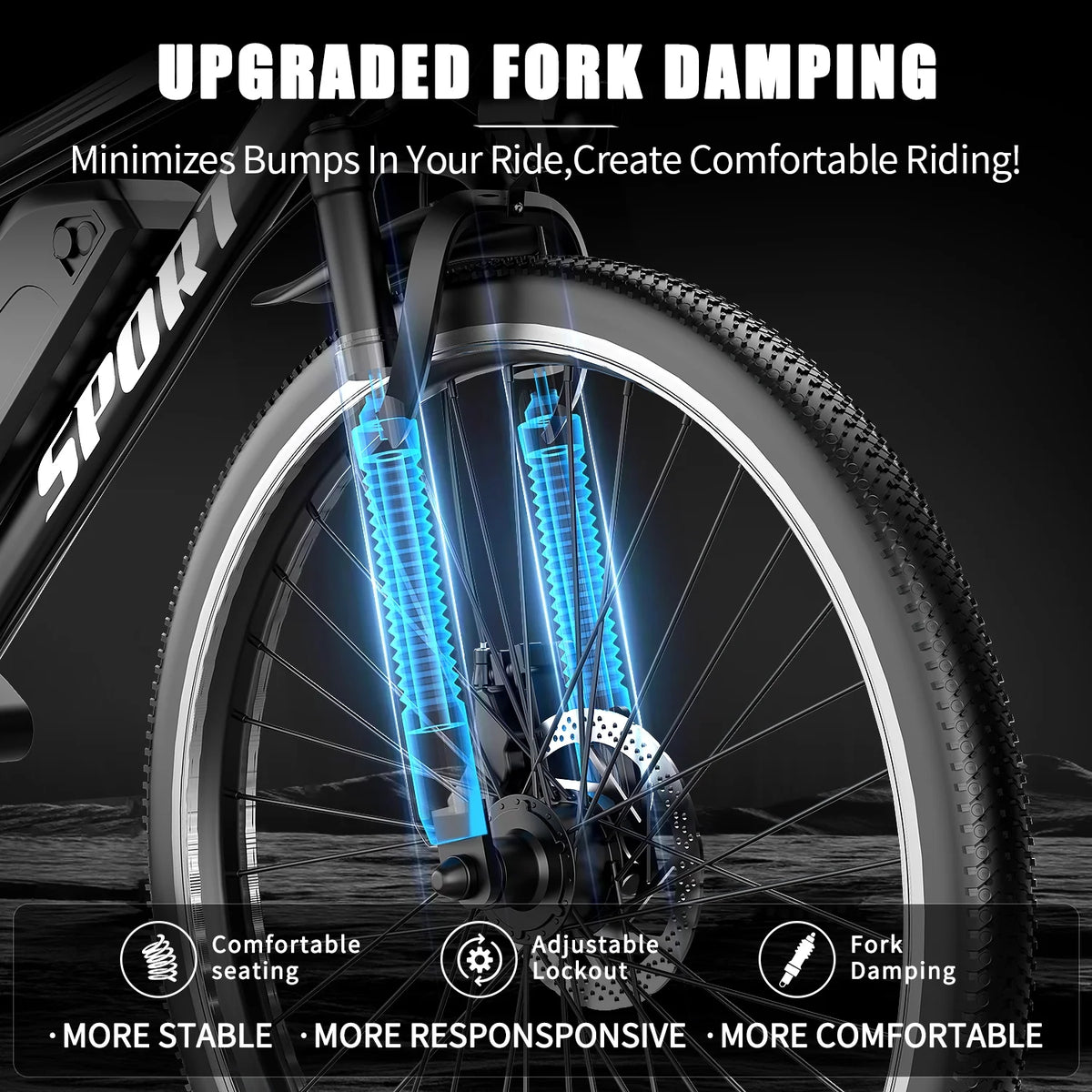 Vélo électrique tout-terrain G28-1200W Peak 26 pour adultes, vélo électrique tout-terrain 48V (batterie amovible, autonomie de plus de 45 mi, écran LCD, capacité de 330 lb, pneus à air – certifié UL2849, pour camping et sentiers)