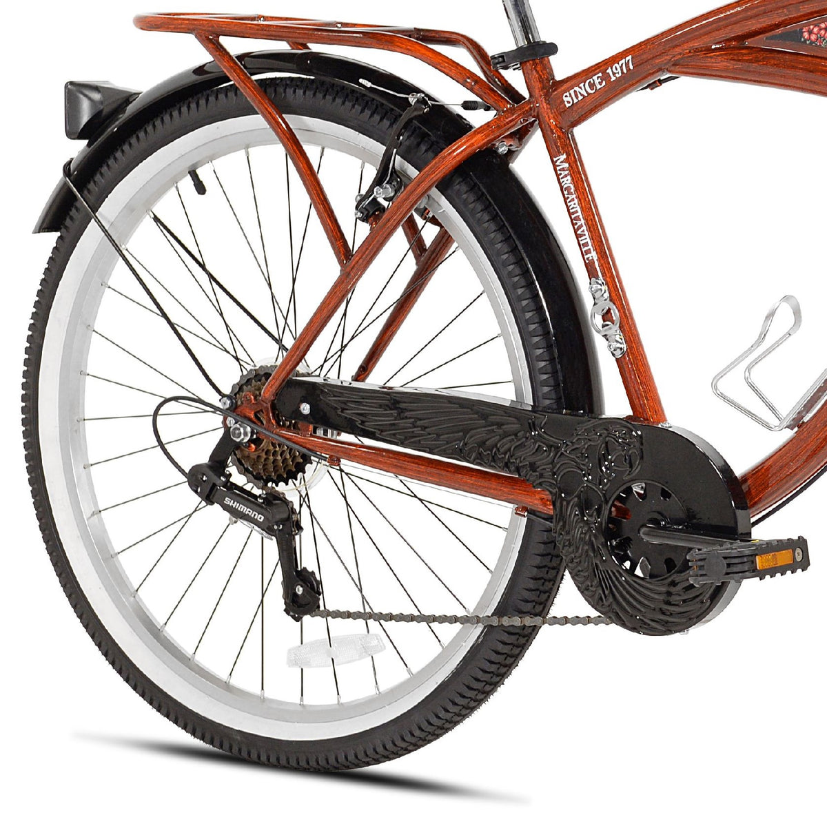 Vélo de croisière Margaritaville pour homme 26, couleur grain de bois
