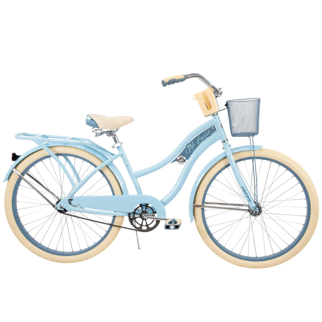 Vélo cruiser Nel Lusso Classic avec cadre à ajustement parfait, pour femme, bleu clair, 26 pouces