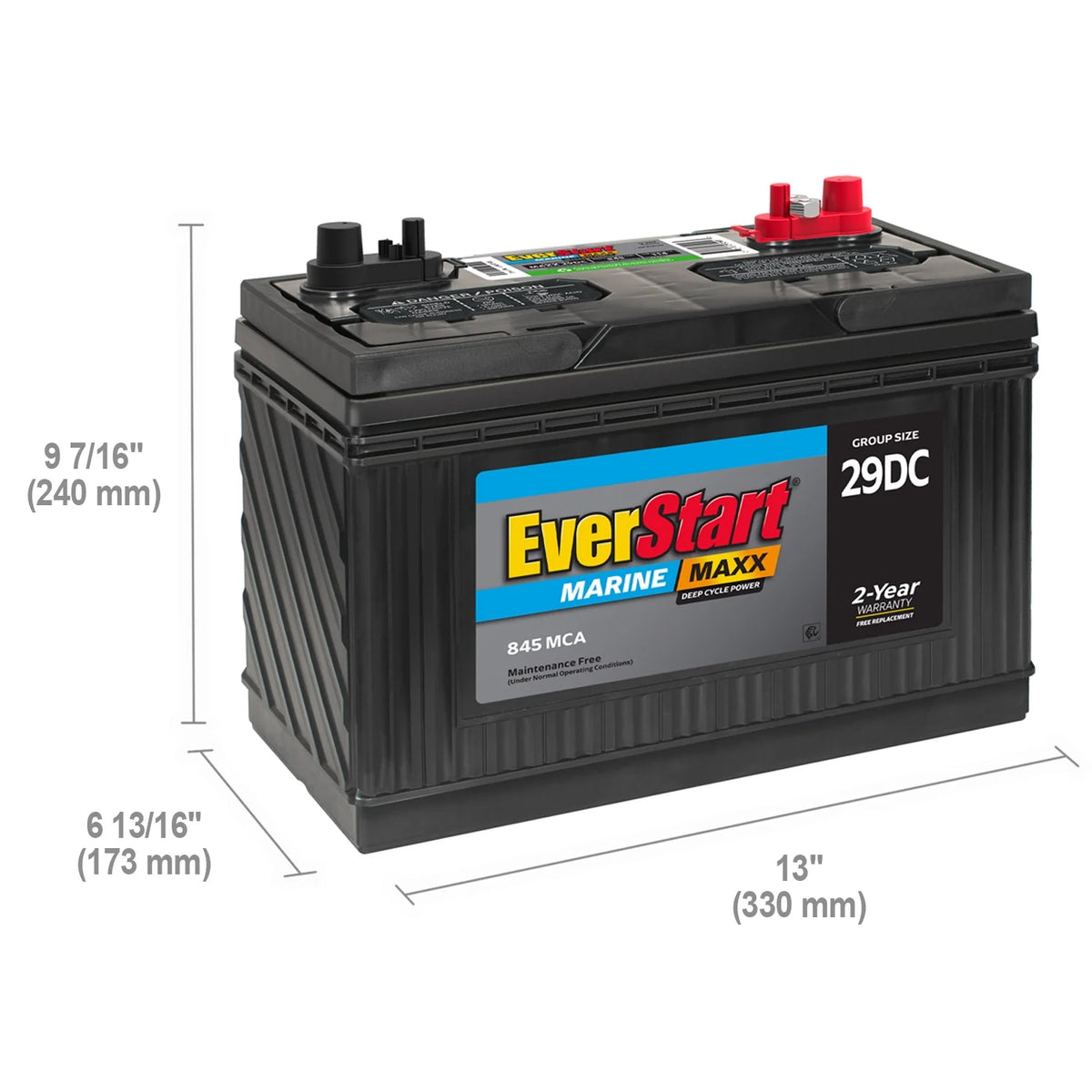 Batterie marine EverStart Maxx, groupe 29DC, 12 volts, 845 CCA*