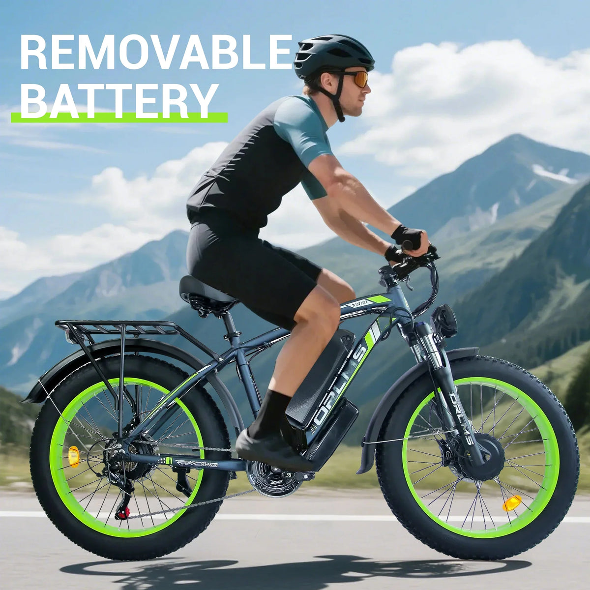 Vélo électrique 5000 W (crête) pour adultes, moto électrique avec batterie 60 V 25 Ah, vélo électrique à double moteur 80 km/h, vélo électrique à pneus larges 26 × 4,0, VTT à transmission intégrale et 21 vitesses pour tous les terrains UL 2849