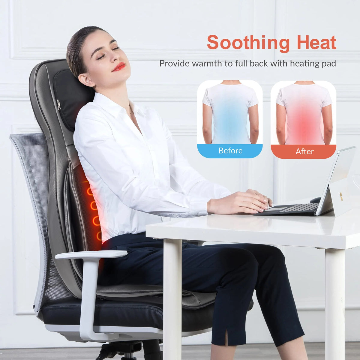 COMFIER Appareil de massage Shiatsu pour nuque et dos avec chaleur