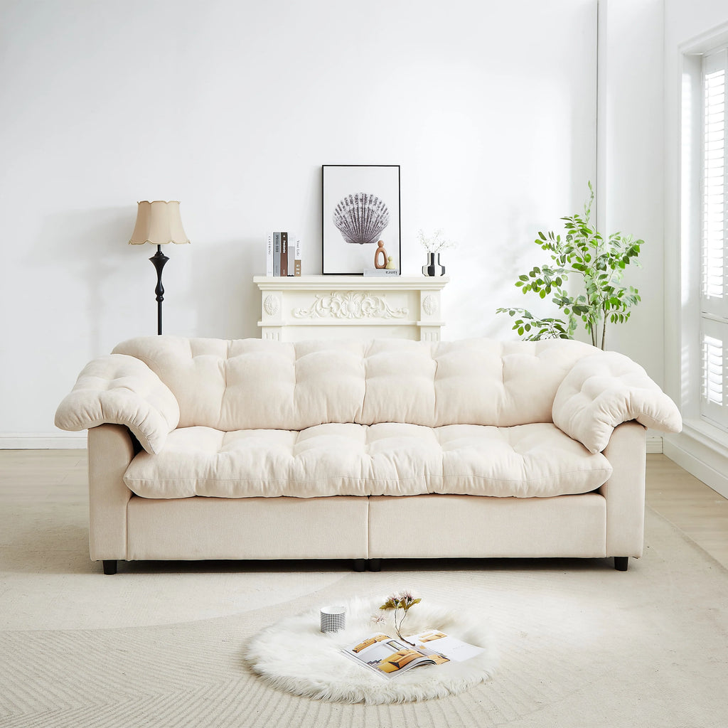MAYEERTY Canapé 1 place en velours côtelé 55 po, sans assemblage, fauteuil convertible moderne et moelleux pour salon, chambre, espace détente et salle de projection (n'est pas un fauteuil pivotant.)