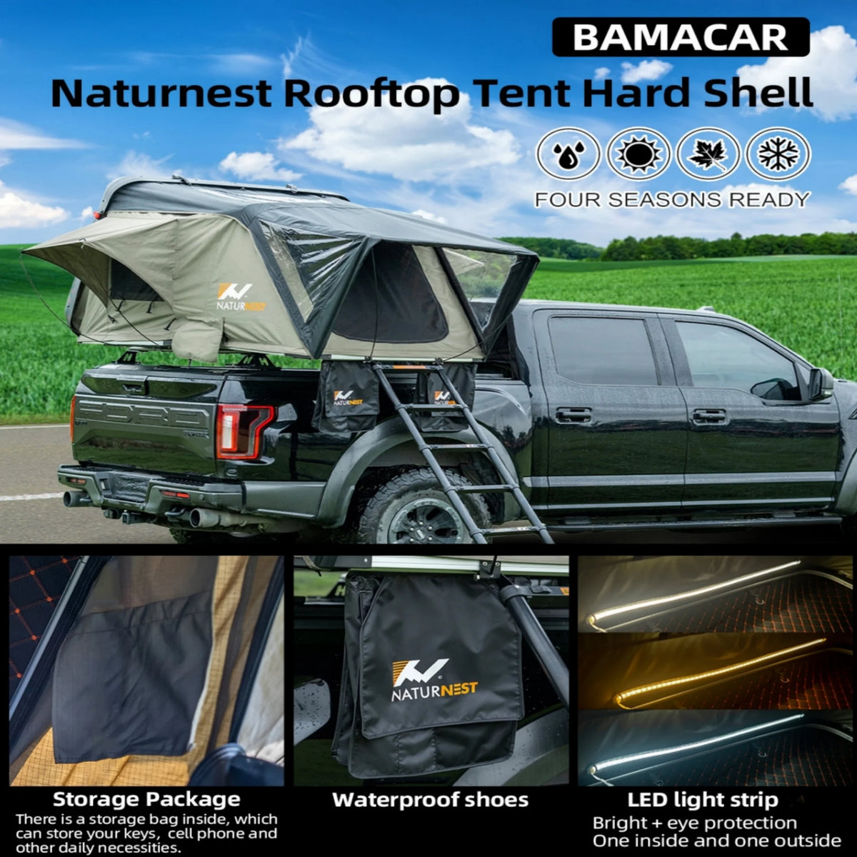 BAMACAR Scooter de mobilité pliant à 3 roues, léger pour seniors et adultes, 300 lb, scooter électrique tout-terrain portable pour personnes à mobilité réduite, scooters de mobilité pliables et compacts, noir