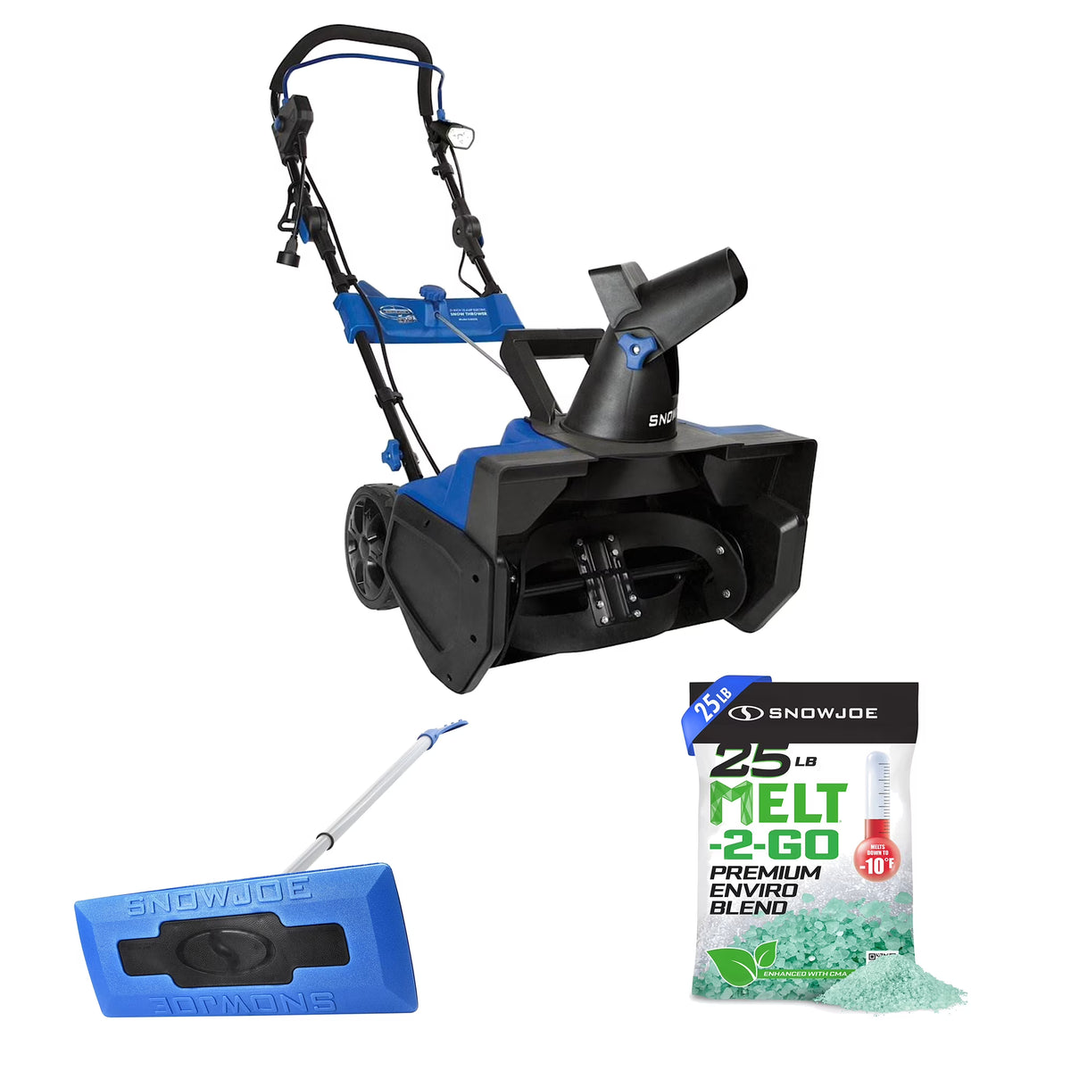Souffleuse à neige électrique Snow Joe avec balai à neige et granulés de déglaçage inclus