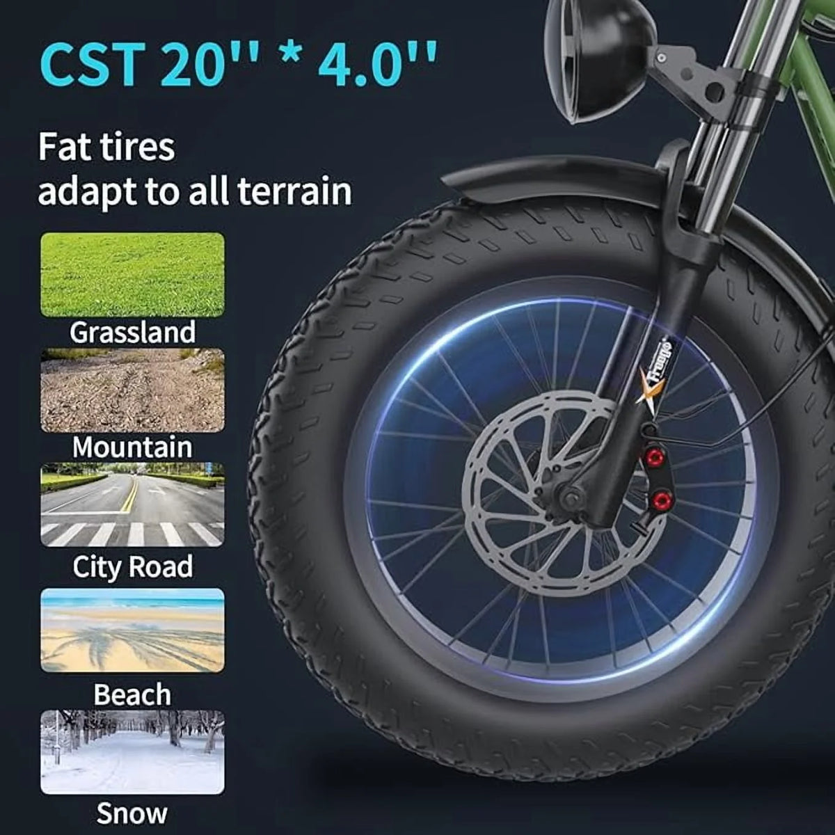 Vélo électrique Freego F3 Pro 2000W à double moteur pour adultes,  & double batterie 48V/40Ah, vélo électrique tout-terrain à pneus larges 20x4.0 avec batterie amovible, 34MPH&68 Longue autonomie E Bike UL2849