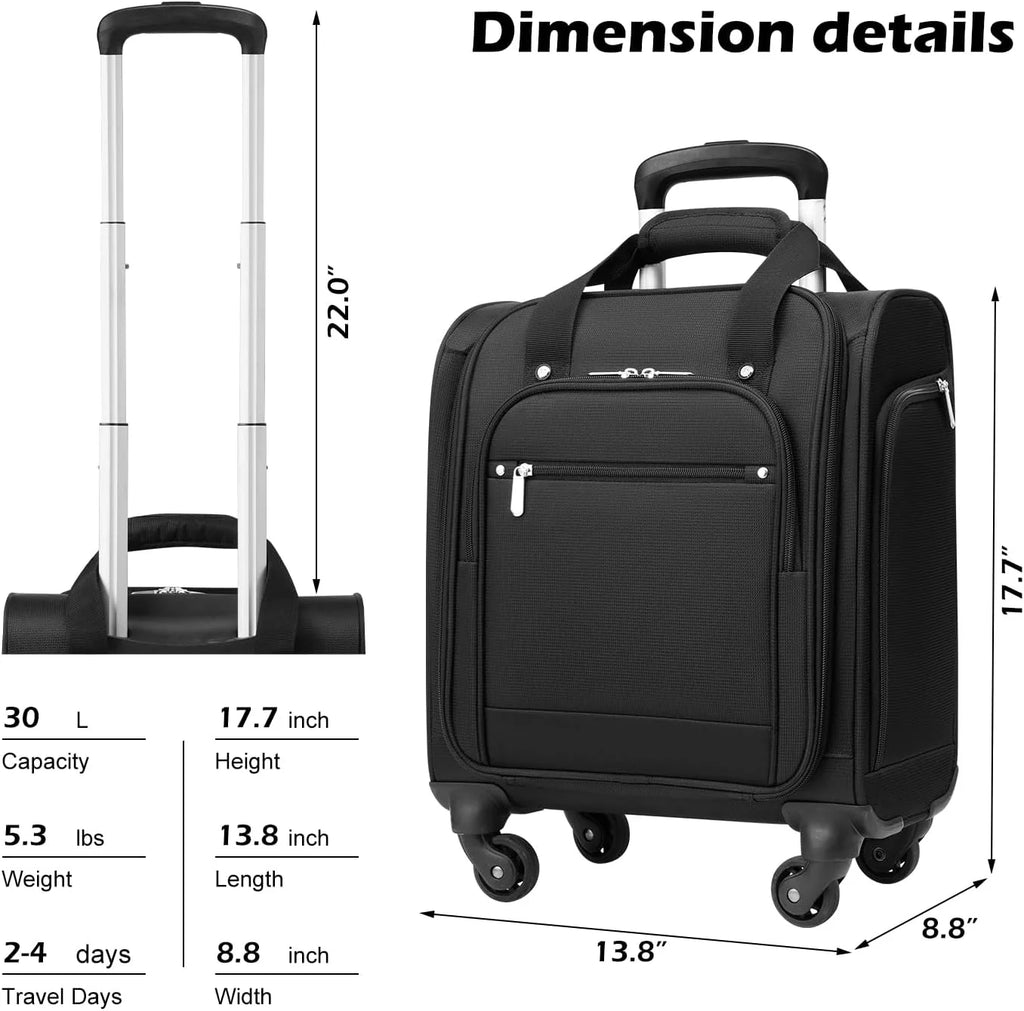 Bagage cabine sous siège souple léger à roulettes multidirectionnelles