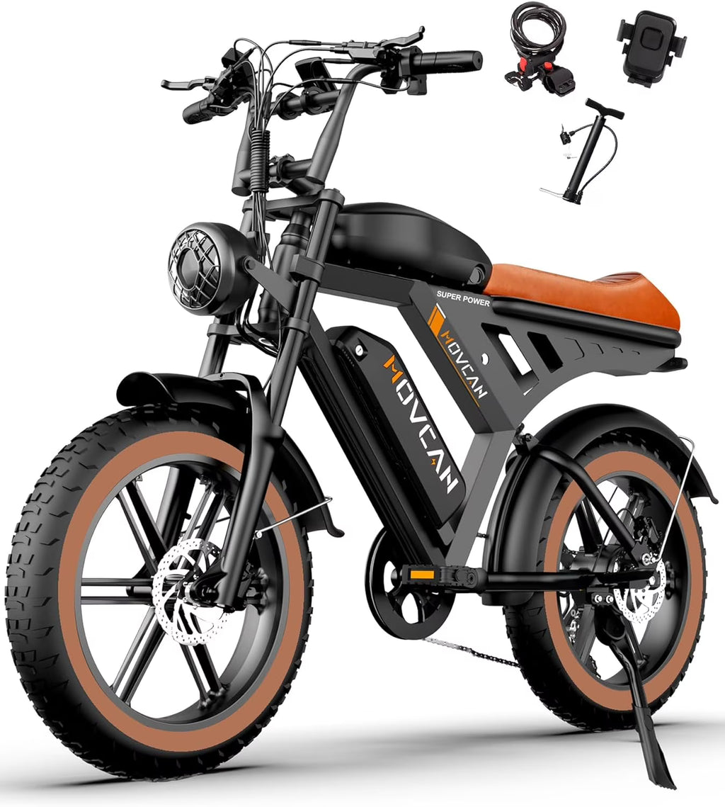 Vélo électrique Movcan V30Max à double batterie pour adulte, 1500W, pneu large de 20 pouces, batterie amovible 48V 31,2 Ah, 32 mph, 7 vitesses, freins hydrauliques, VTT tout-terrain, UL2849