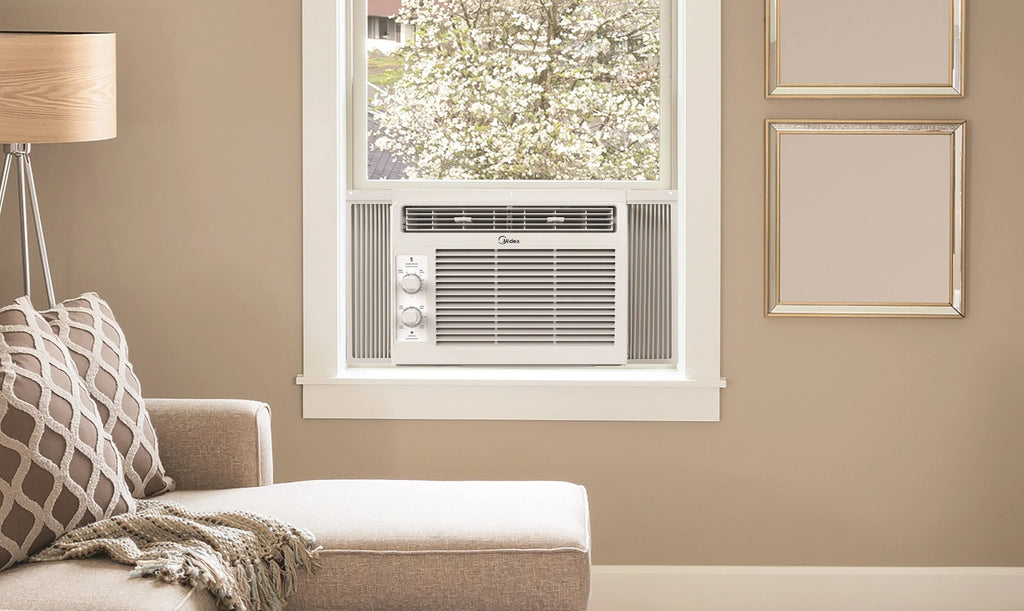 Climatiseur de fenêtre mécanique Midea 5 000 BTU pour 150 pi², blanc, MAW05M1WWT, neuf