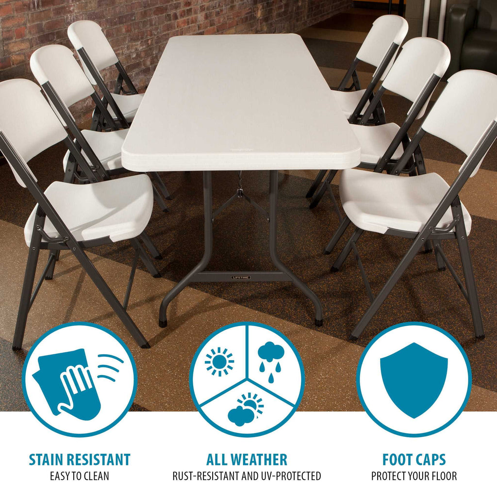 Table pliante de haute qualité de qualité commerciale Lifetime 6', blanche