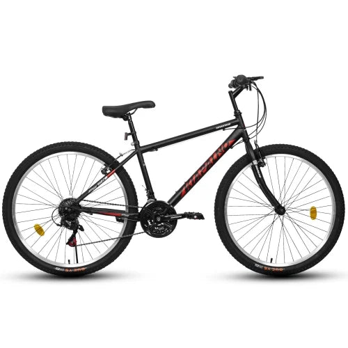 POWANLI 26 Vélo tout-terrain pour femme, Vélo de montagne 21 vitesses avec freins à disque doubles et suspension avant de 100 mm, Rose (Cadeau)