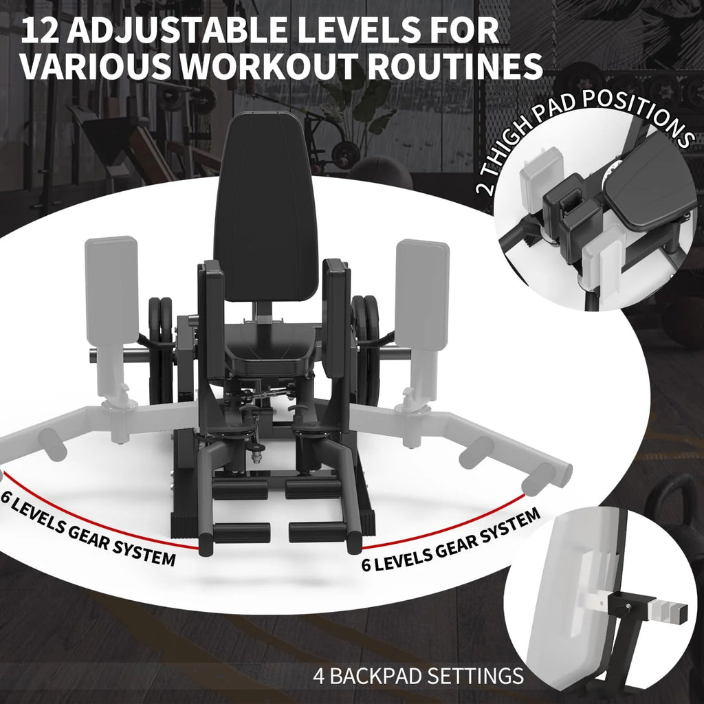 Machine à abduction de hanche Luku, appareil pour l’intérieur et l’extérieur des cuisses avec système de 6 niveaux de résistance pour la maison, noir