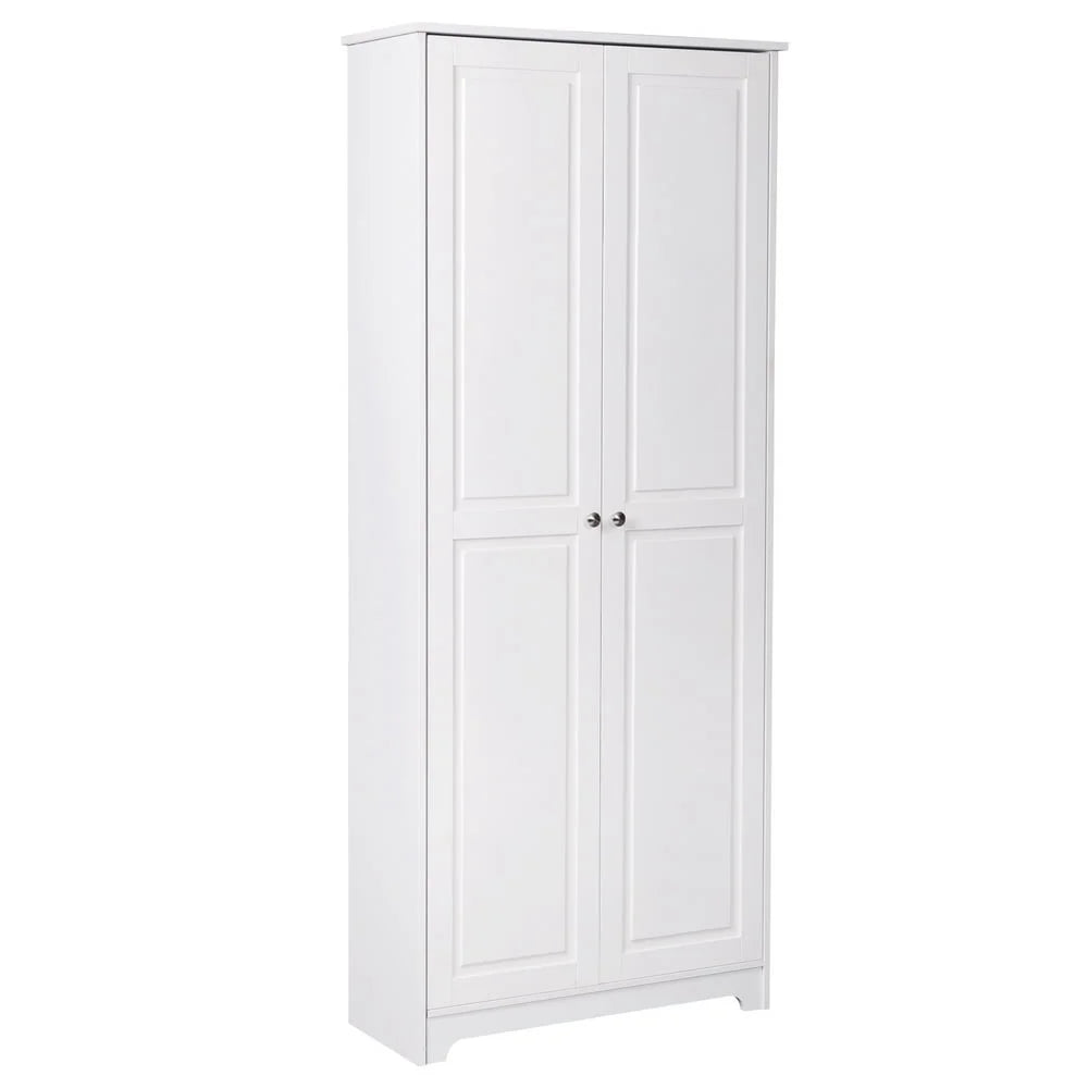 Armoire de rangement Tcbosik à 2 portes, garde-manger de cuisine de 72,2 po de haut avec étagères réglables, meuble sur pied pour salon, salle à manger ou chambre, blanc