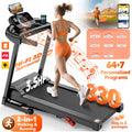 Tapis de course pliable avec inclinaison, tapis de course 3,5 CV pour la maison avec capacité de 330 lb, 71 programmes