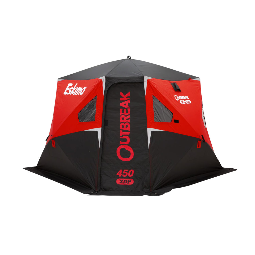 Eskimo? Outbreak 450XDP, Abri de pêche sur glace portable à ouverture rapide, 4-5 personnes, Rouge/Noir, 50450