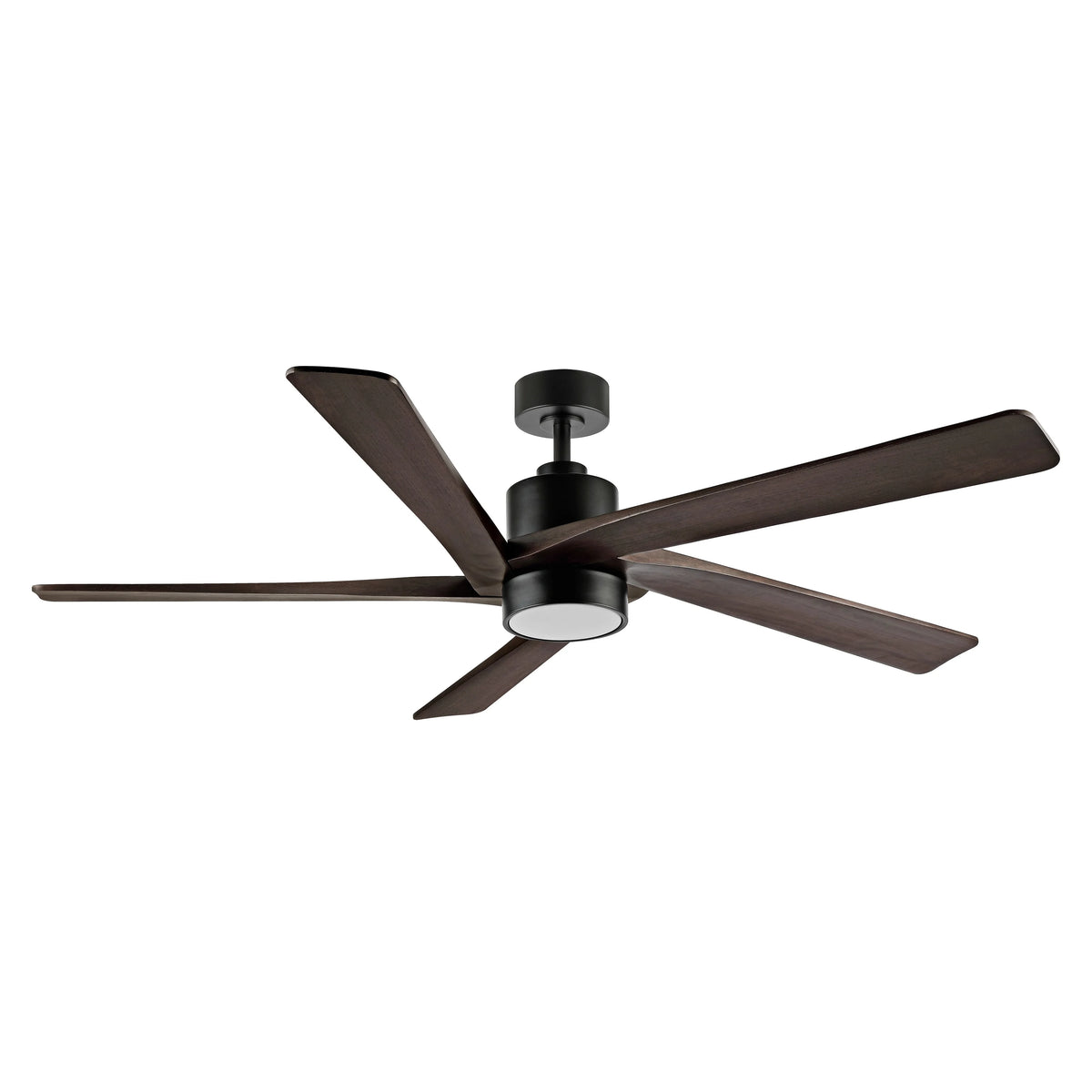 Ventilateur de plafond WINGBO 54 pouces à courant continu avec éclairage et télécommande, 5 pales réversibles en bois sculpté, laiton/noir