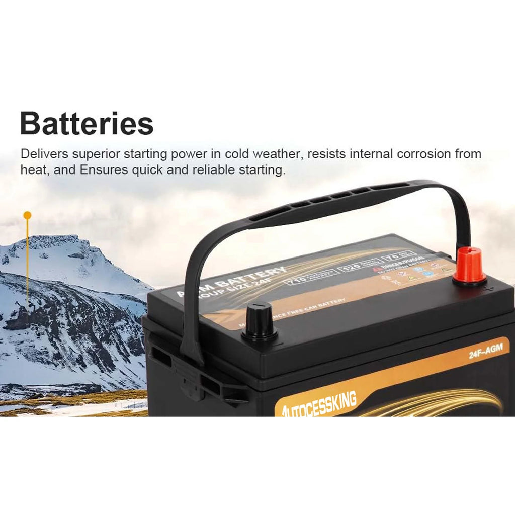 Batterie AGM Autocessking Platinum, batteries rechargeables automobiles groupe 47 pour voiture, 12V H5 680CCA 60Ah 100RC
