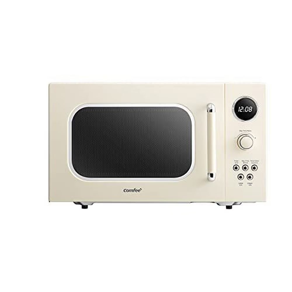 Comfee' Micro-ondes rétro avec affichage numérique LED, 0,9 pi³, 900 W, Abricot, CM-M092AAT
