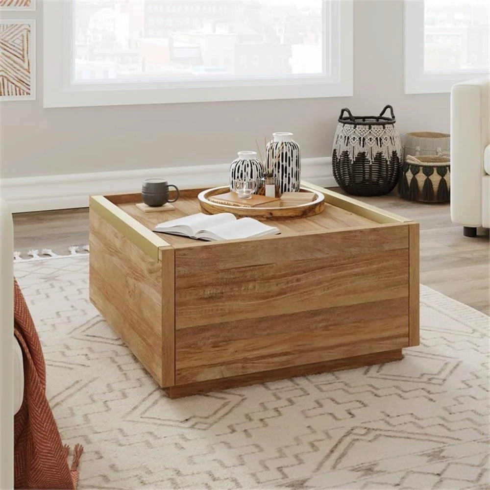 Table basse contemporaine en bois d'ingénierie Pemberly Row marron