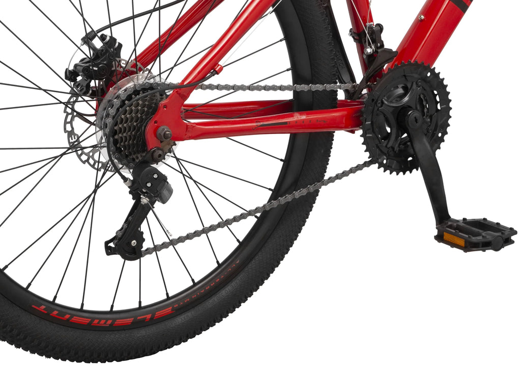 Vélo de montagne unisexe Mongoose Durham 26 po, rouge et noir, 21 vitesses