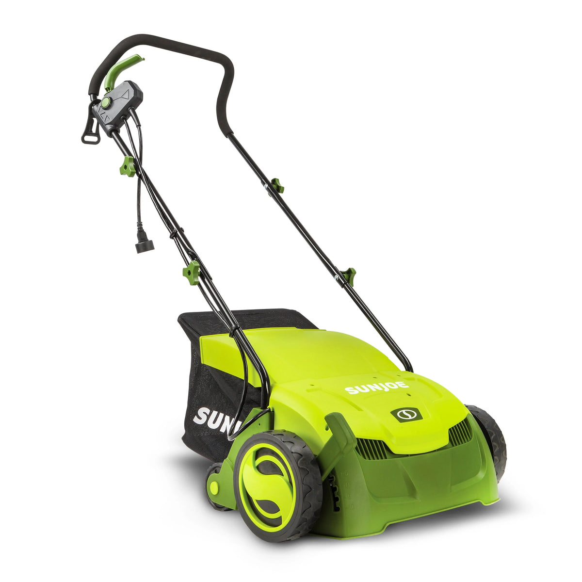 Aérateur de pelouse électrique Sun Joe de 12,6 pouces + scarificateur avec sac de ramassage, 12 A