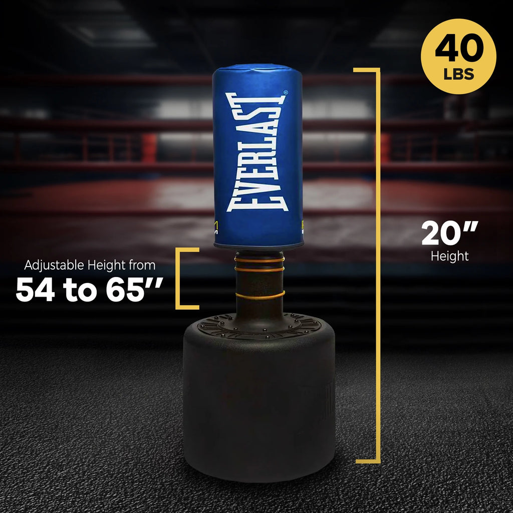 Sac d’entraînement robuste autoportant Everlast Powercore avec kit – Boîte ouverte