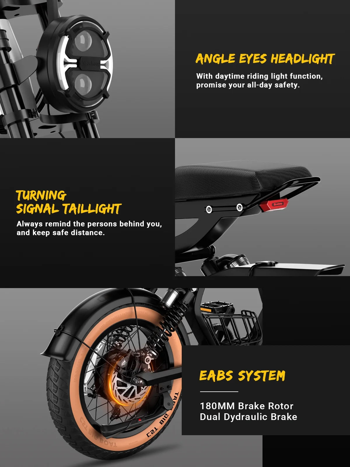 Luckeep M5 Electric Bike for Adults/Teen, 1500W Peak Motor, Max 32MPH,48V 15AH Battery, Max 60 Miles Electric Motorcycle for Mountains,20 Fat Tire Electric Dirt Bike,Sand,Road,Full Suspension