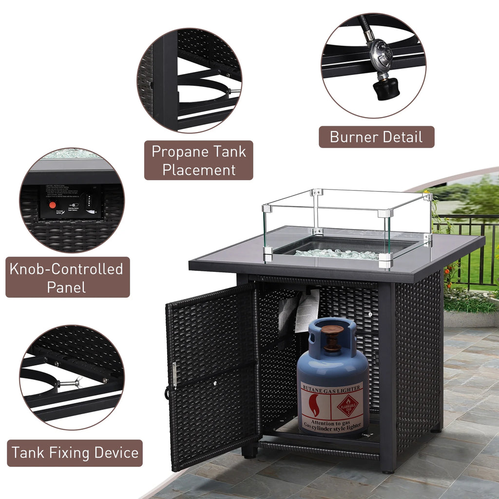 Salon de jardin Ainfox 7 pièces en promotion, canapé en rotin gris avec coussins gris