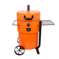 Fumoir et barbecue à tambour Bronco Pro Charcoal orange avec 366 po² d’espace de cuisson