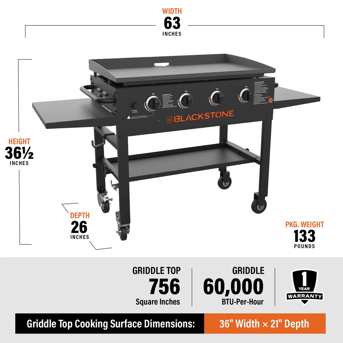 Station de cuisson avec plaque Blackstone 36