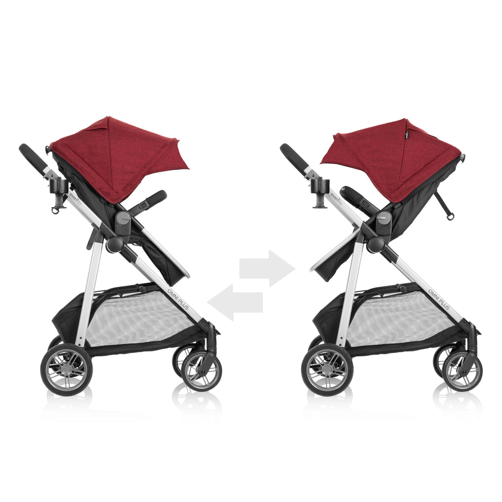 Système de voyage modulaire Evenflo Omni Plus avec siège auto pour bébé LiteMax Sport, gris Mylar, unisexe