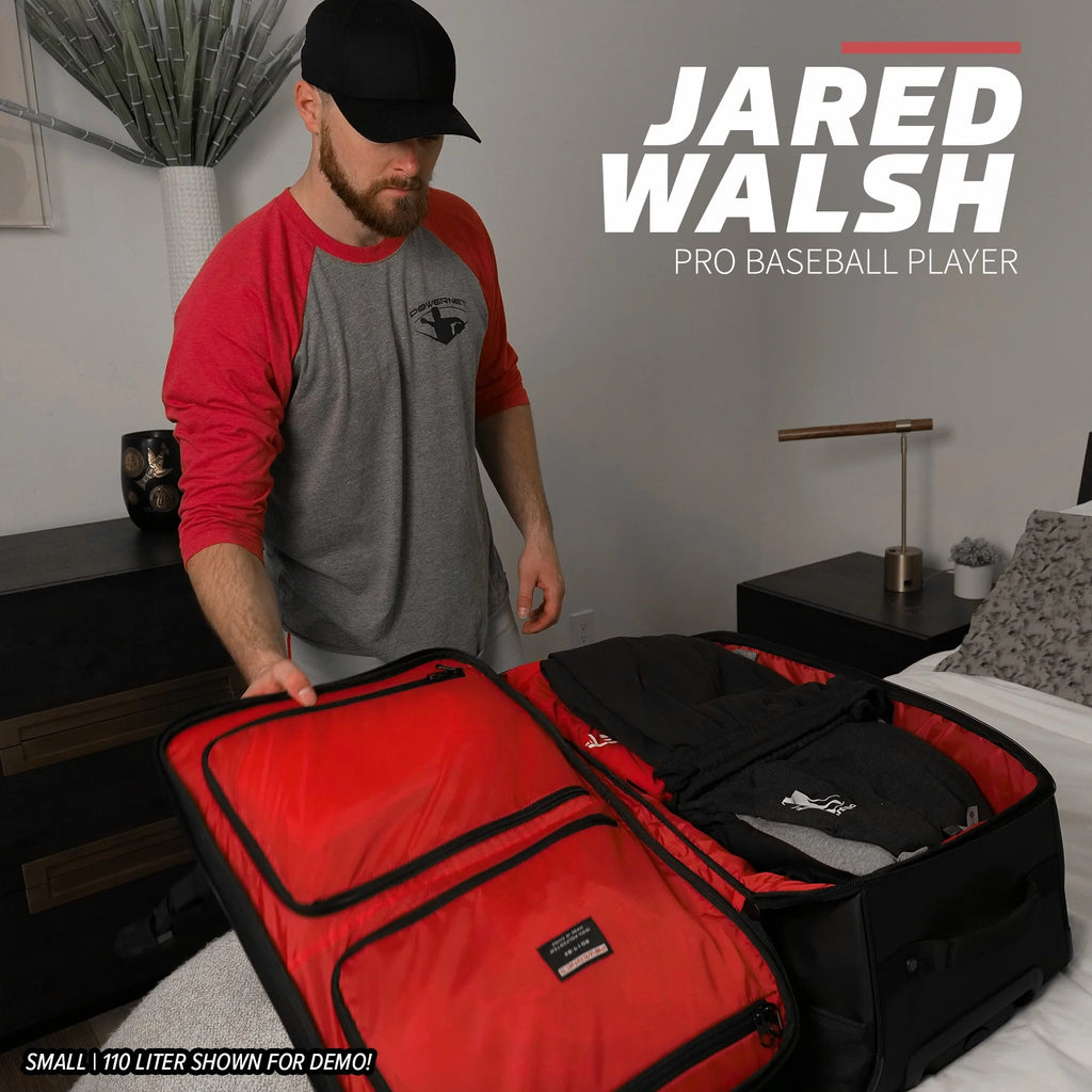 Sac polochon à roulettes PowerNet avec poignée, sac de voyage pour baseball, sac de baseball et de softball pour équipement de receveur, sac de baseball de voyage (petit | 110 L)