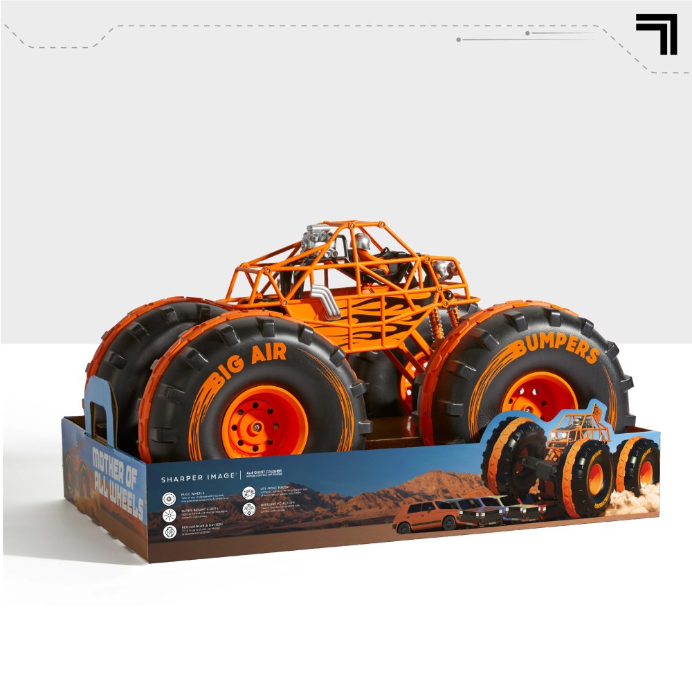 Sharper Image? 4¡Á4 Giant Crusher Camion télécommandé 4WD. Monster Truck tout-terrain à grande vitesse. Orange
