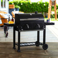 Barbecue à charbon extra large avec surface de cuisson de 794 po², deux plateaux à charbon relevables et tables latérales pliantes