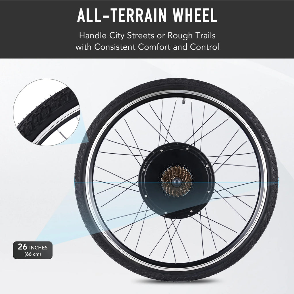 Kit de conversion de vélo électrique Viribus pour roue arrière 26, moteur-roue 1000 W, écran LCD, kit DIY pour vélo électrique