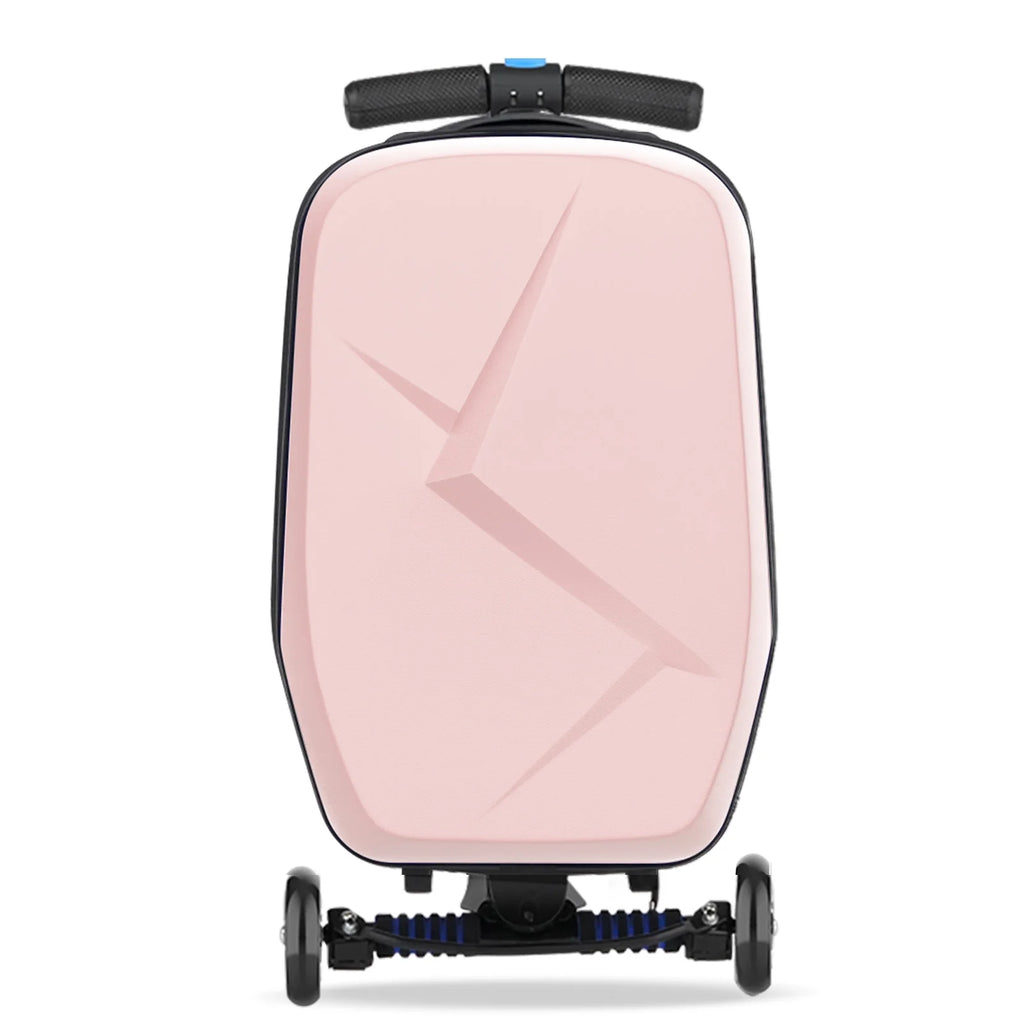 Valise à roulettes Advwin pour enfants et adultes, valise rigide sur laquelle les enfants de 4 à 15 ans peuvent rouler, bagage cabine multifonction léger et pliable avec roulettes, pour enfants et adolescents, rose