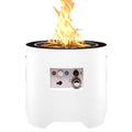 Ukiah Voyager 20 po Liseau de foyer électrique rond en acier inoxydable avec système de son