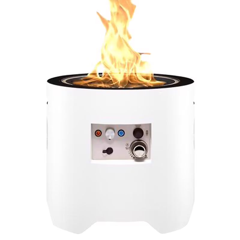 Ukiah Voyager 20 po Liseau de foyer électrique rond en acier inoxydable avec système de son