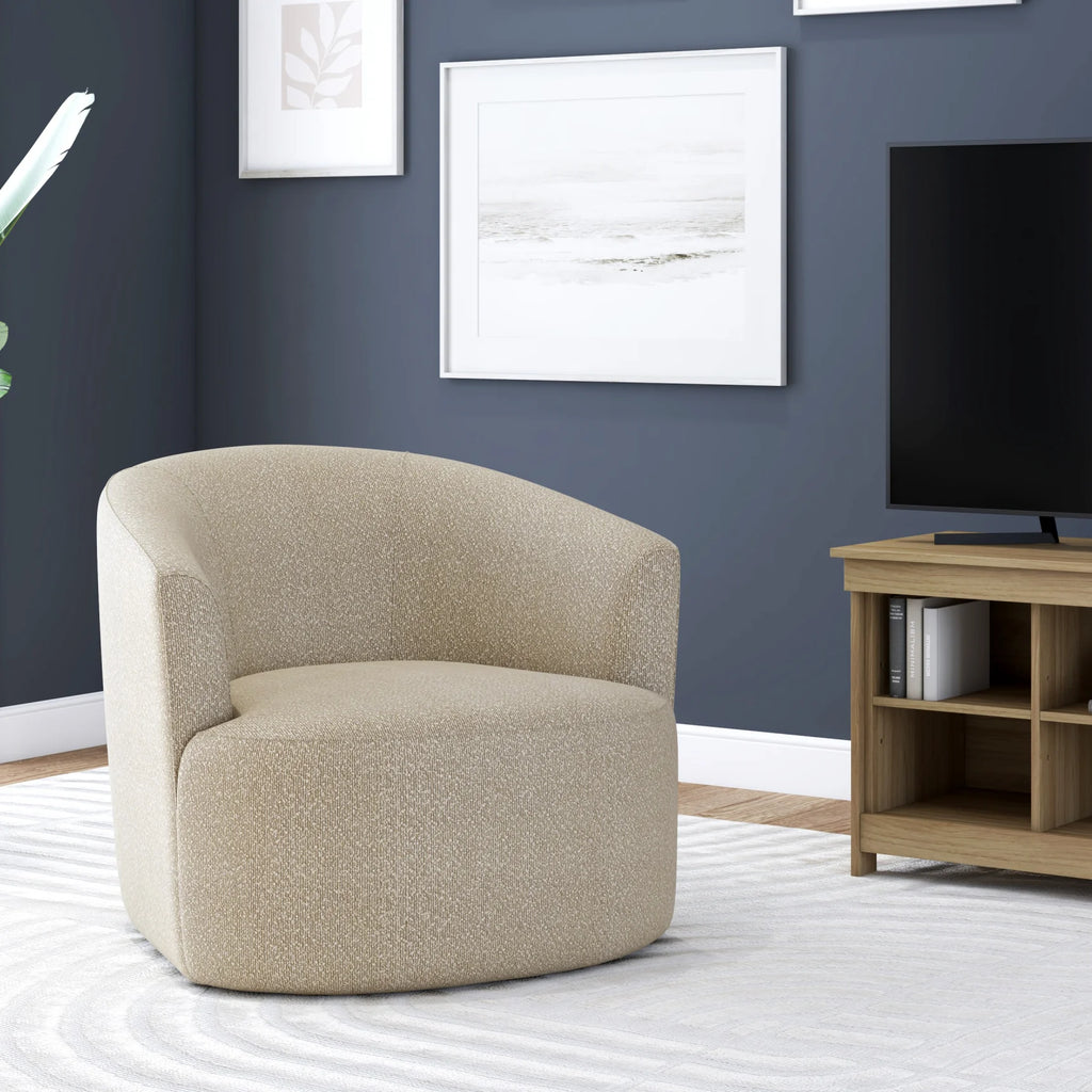 Fauteuil d'appoint pivotant en bouclé Mainstays, taupe