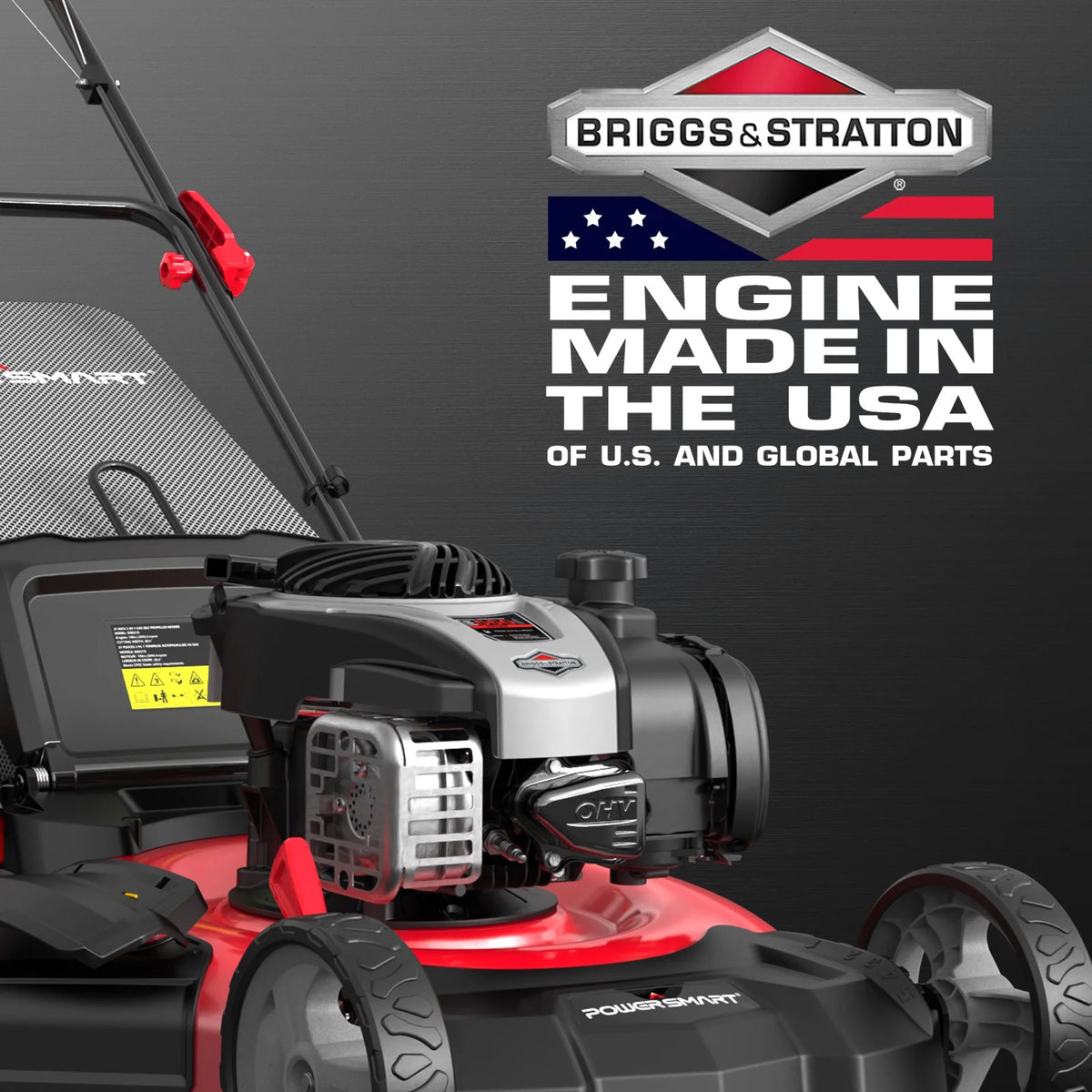 Tondeuse à gaz autotractée 3-en-1 avec moteur B&S 140CC 22 pouces, Réglage de la hauteur en 6 positions