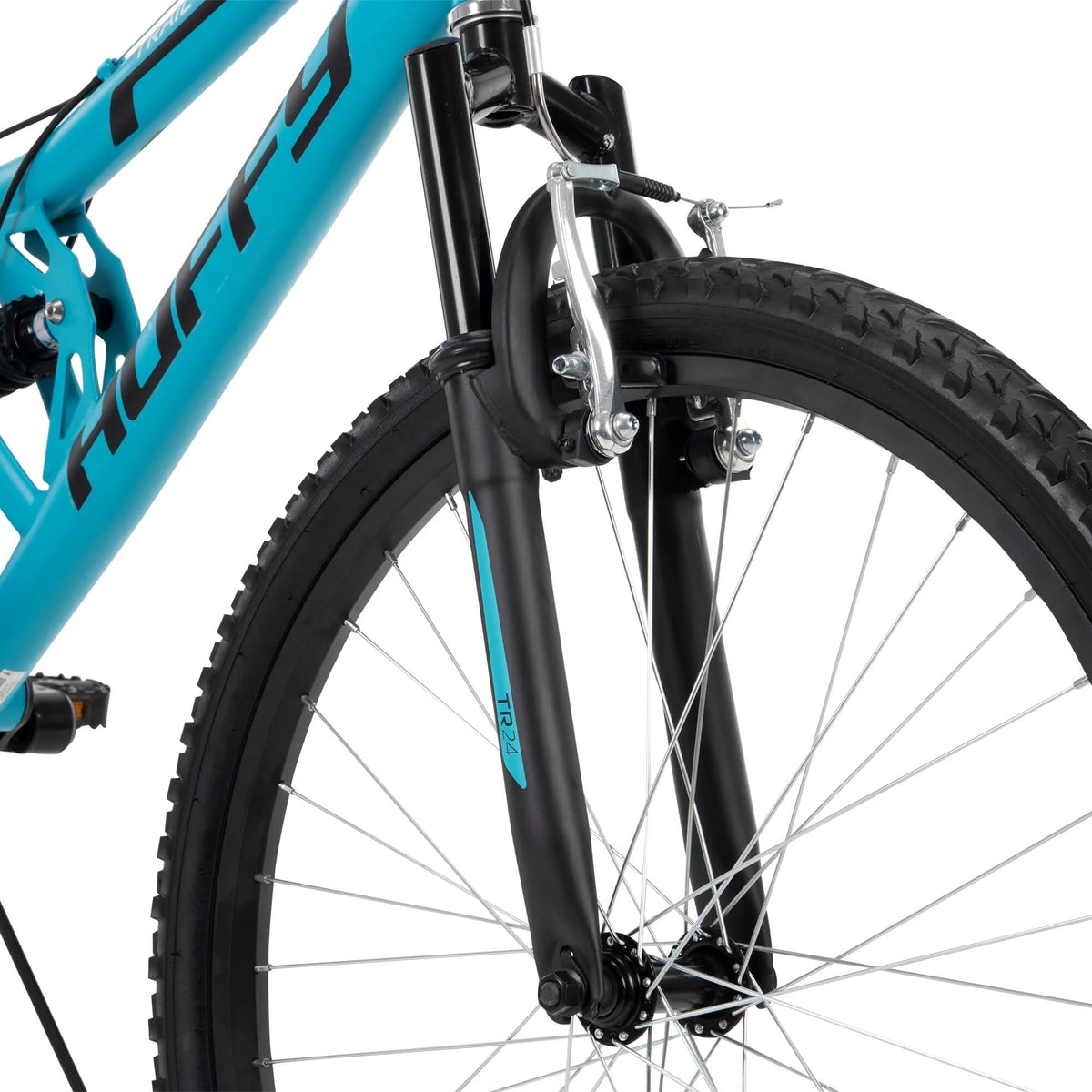 Vélos tout-terrain à suspension intégrale Huffy Trail Runner 24 pour filles, bleu sarcelle