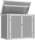 Abri de rangement extérieur ECOPATIO 41 pi³, en résine résistante aux intempéries, avec plancher, gris