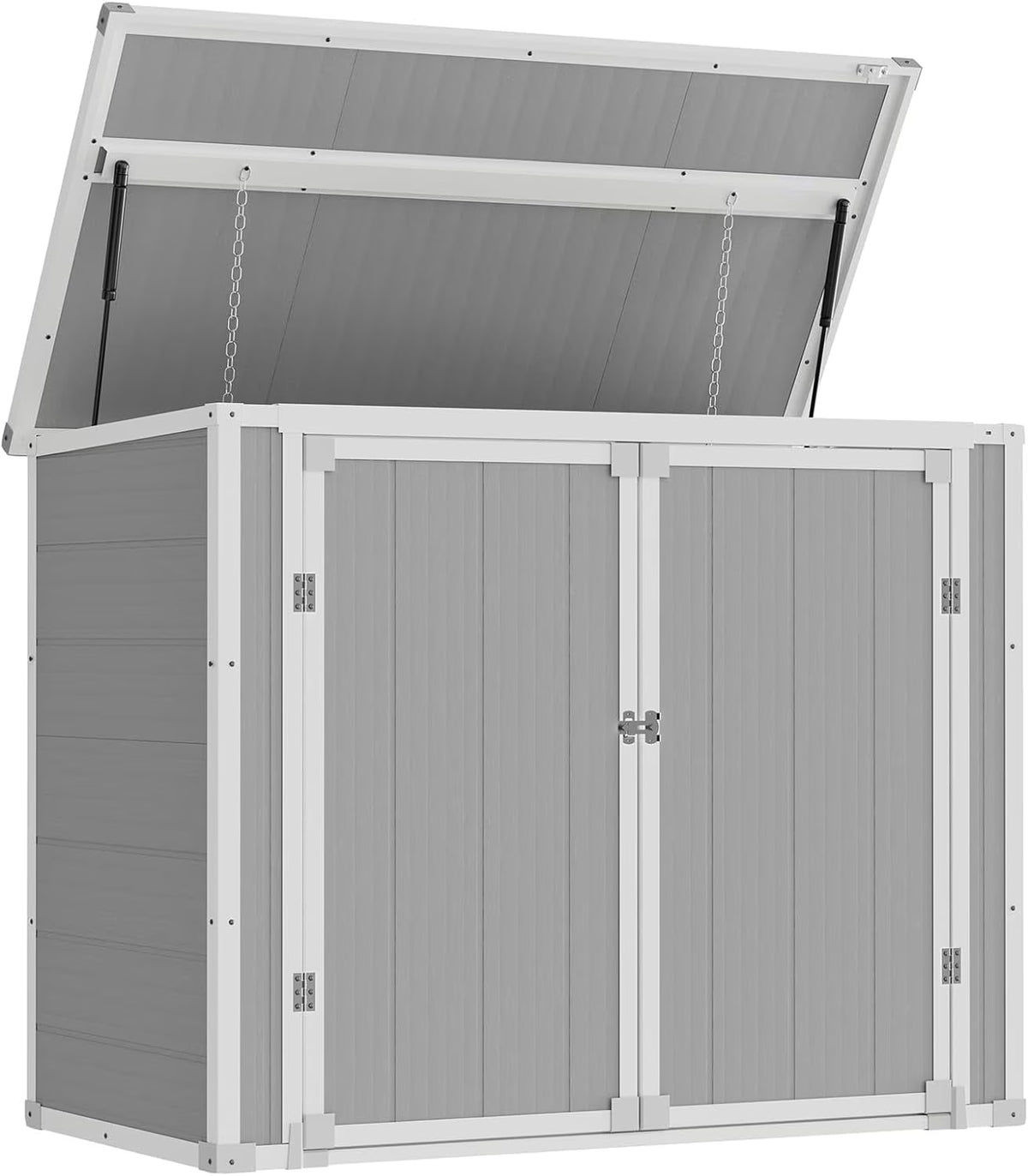 Abri de rangement extérieur ECOPATIO 41 pi³, en résine résistante aux intempéries, avec plancher, gris