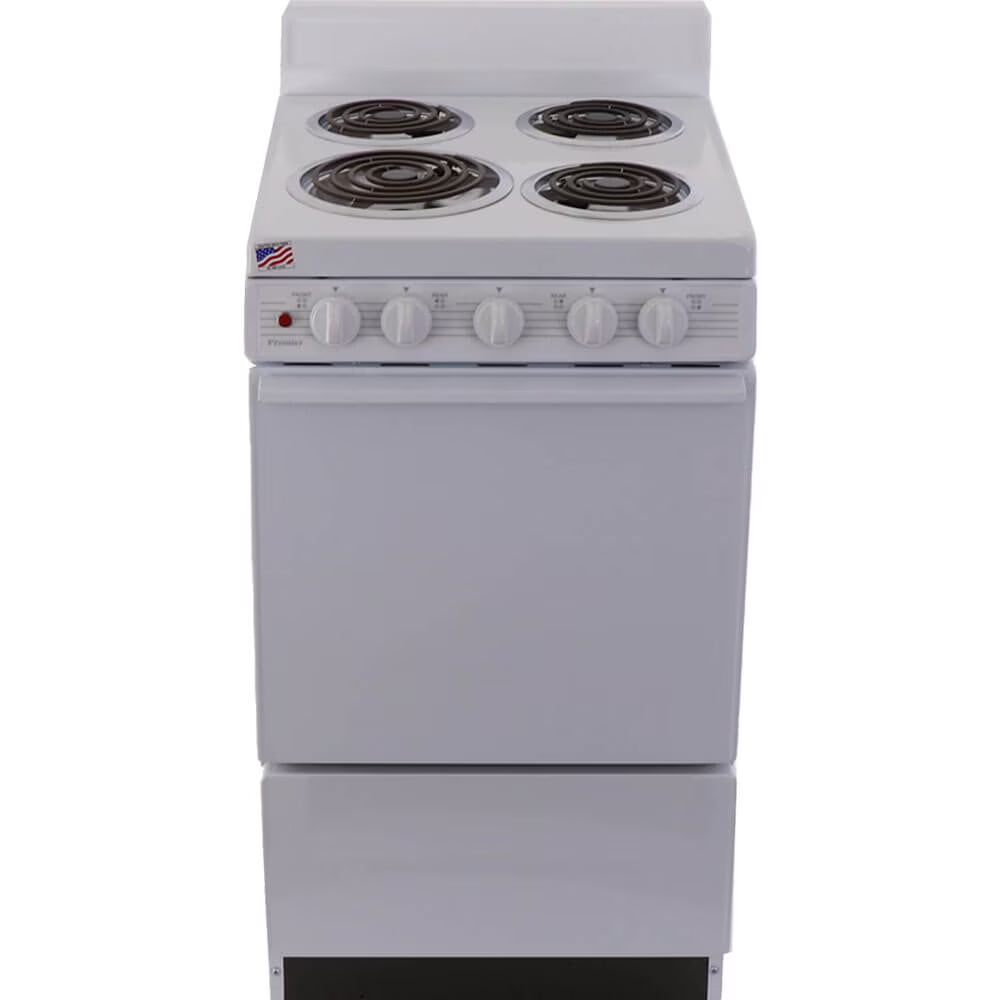 Cuisinière électrique blanche sur pieds Premier? 2,4 pi³ à serpentins