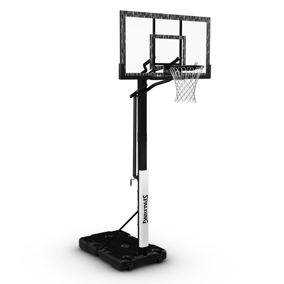 Panier de basketball portable Spalding de 152 cm avec panneau en acrylique, cric à vis et cercle Arena Slam – Jeu en extérieur