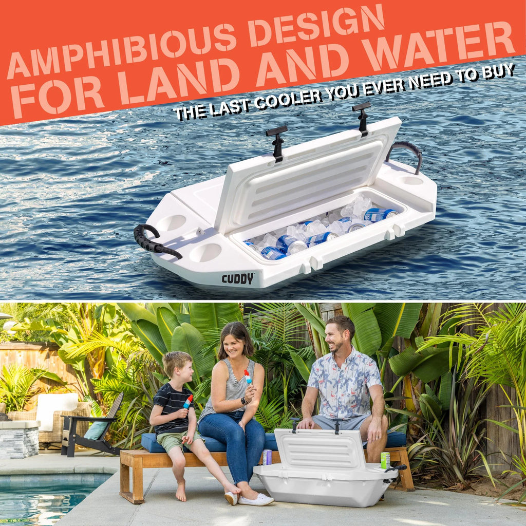 Cuddy Glacière Flottante et Rangement Sec pour Bateau - 40QT - Conception Rigide Amphibie, Marine