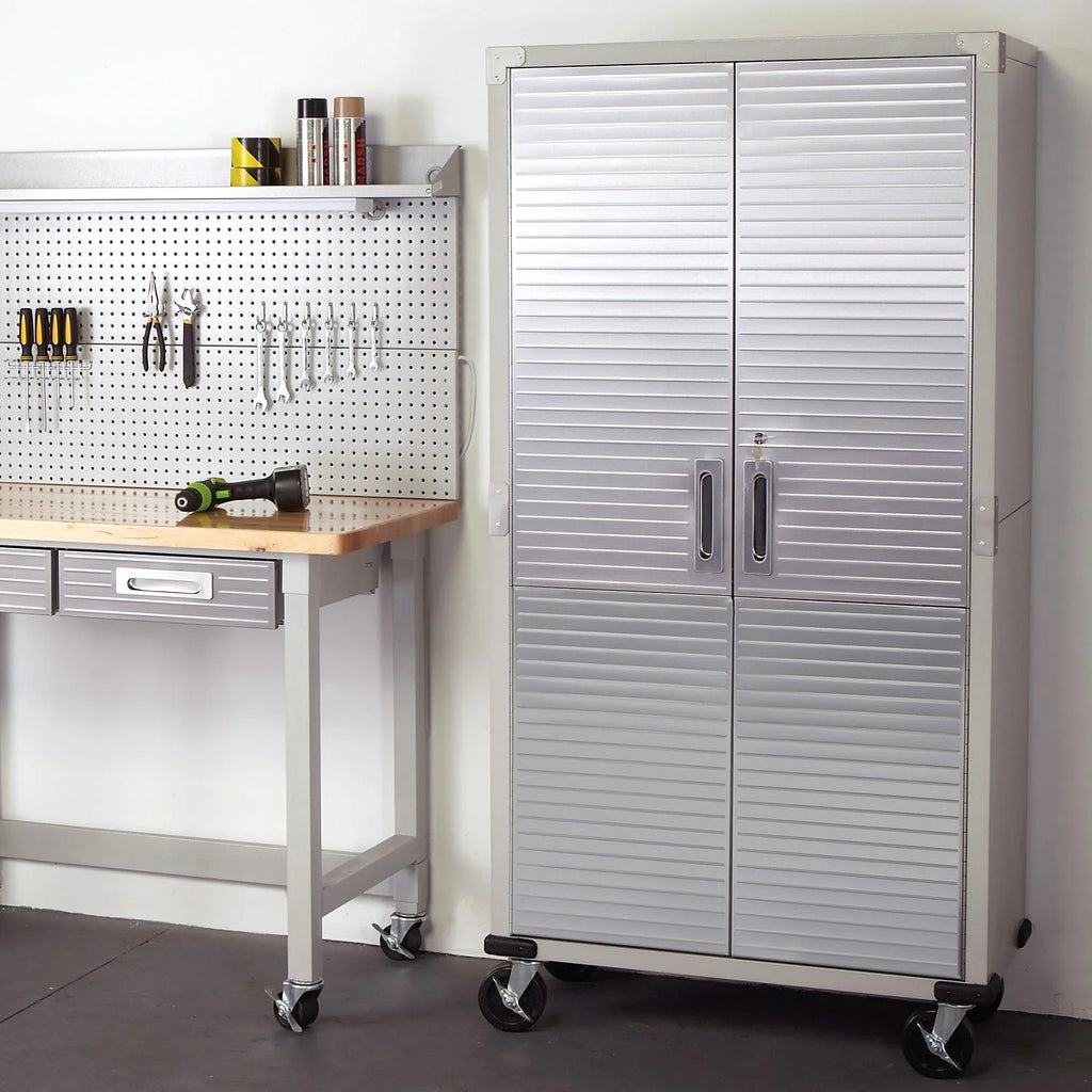 Seville Classics Classeur de rangement verrouillable à corps en acier UltraHD, unité d’étagères, 36 po l x 18 po P x 72 po H, granit